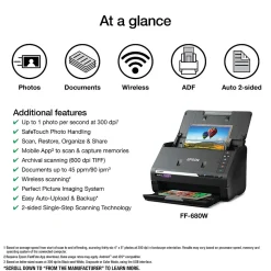 Epson FastFoto FF-680W High-Speed Wireless Desktop Photo Scanner (B11B237201)
