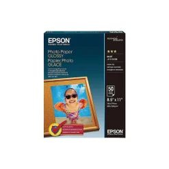 Epson Glossy Photo Paper, 8.5" x 11", 50 Sheets/Pack (S041649)