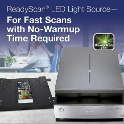 Epson Perfection V850 Pro B11B224201 Flatbed Scanner, Gray/Silver