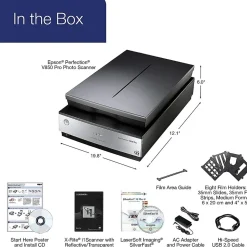 Epson Perfection V850 Pro B11B224201 Flatbed Scanner, Gray/Silver