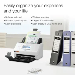 Epson RapidReceipt RR-600W Wireless Duplex Receipt Scanner, White/Black (B11B258202)