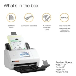 Epson RapidReceipt RR-600W Wireless Duplex Receipt Scanner, White/Black (B11B258202)