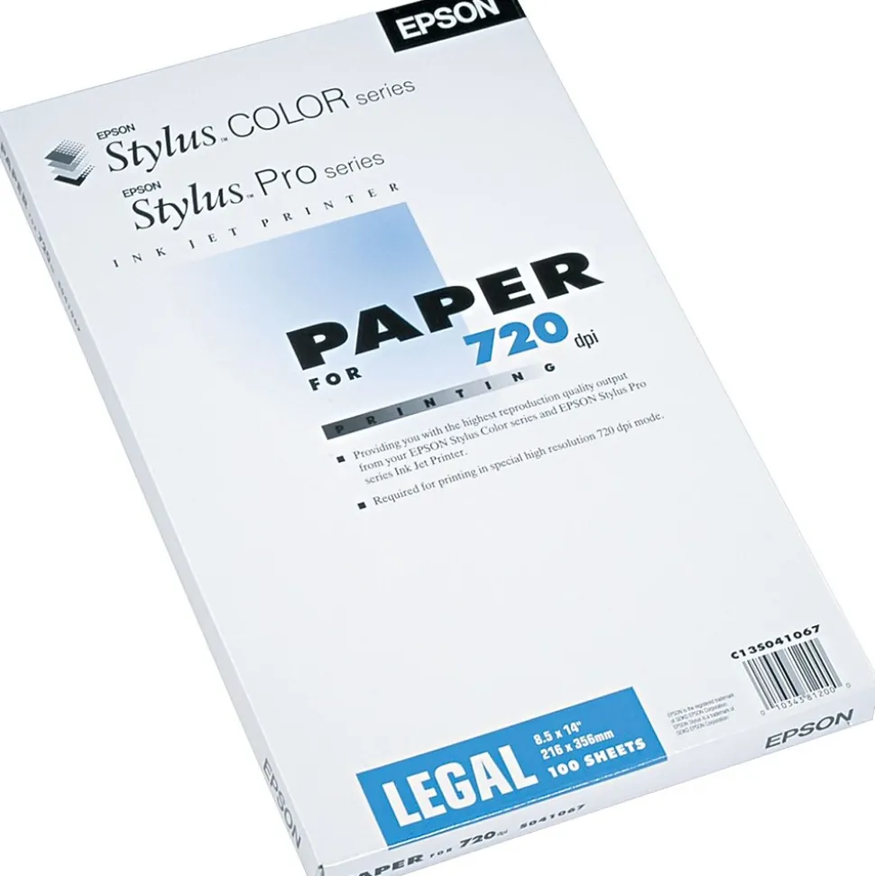 Epson Stylus Color Pro Matte Presentation Paper, 8.5" x 14", 100 Sheets/Pack (S041067)