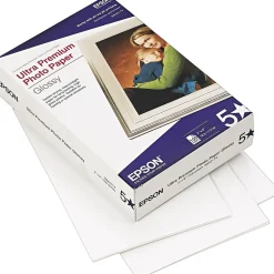 Epson Ultra Premium Glossy Photo Paper, 4" x 6", 100 Sheets/Pack (EPSS042174)