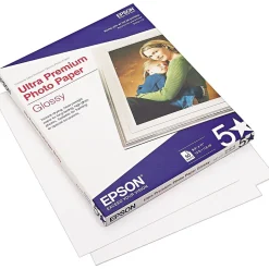 Epson Ultra Premium Glossy Photo Paper, 8.5" x 11", 50 Sheets/Pack (EPSS042175)