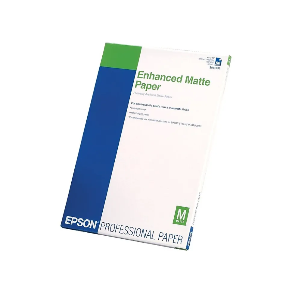 Epson Ultra Premium Matte Presentation Paper, 13" x 19", 50 Sheets/Pack (S041339)