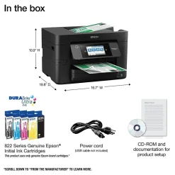 Epson WorkForce Pro WF-4820 Wireless Color Inkjet Printer, All-In-One, Print, Scan, Copy, Fax (9472527)