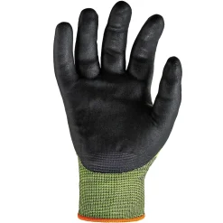 Ergodyne ProFlex 7022 Hi-Vis Nitrile Coated Cut-Resistant Gloves, ANSI A2, Dry Grip, Lime, XL, 144 Pairs (17875)