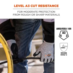 Ergodyne ProFlex 7031 Nitrile Coated Cut-Resistant Gloves, Large, A3 Cut Level, Gray, 144 Pairs (17884)