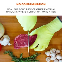 Ergodyne ProFlex 7040 Seamless Knit Cut Resistant Gloves, Food Safe, ANSI A4, Lime, Large, 1 Pair (18014)