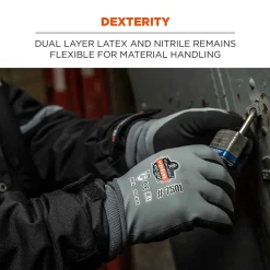 Ergodyne ProFlex 7501 Waterproof Winter Work Gloves, Gray, XXL, 144 Pairs (17936)