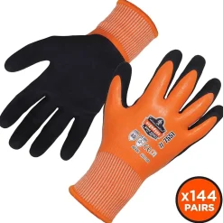 Ergodyne ProFlex 7551 Waterproof Cut-Resistant Winter Work Gloves, ANSI A5, Orange, XL, 144 Pairs (17995)