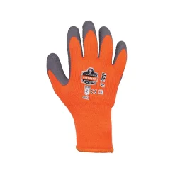 Ergodyne ProFlex 7401 Winter Work Gloves, Fleece Lined, Latex Coated Palm, 13 Gauge, A5 Cut Level, Orange, XL, 12/Pack