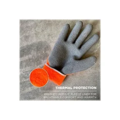 Ergodyne ProFlex 7401 Winter Work Gloves, Fleece Lined, Latex Coated Palm, 13 Gauge, A5 Cut Level, Orange, XL, 12/Pack