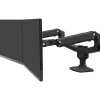 Ergotron LX Adjustable Dual Side-by-Side Mounting Arm, 27" Screen Support, Matte Black (45245224)