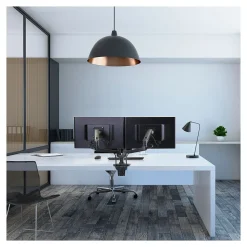 Ergotron LX Adjustable Dual Side-by-Side Mounting Arm, 27" Screen Support, Matte Black (45245224)