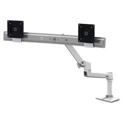 Ergotron LX Adjustable Dual Direct Arm Desk Mount, 25" Screen Support, White (45-489-216)
