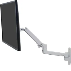Ergotron LX Adjustable Single Arm Wall Monitor, 34" Screen Support, White (45-243-216)