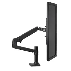 Ergotron LX Desk Adjustable Single Arm 2-Piece Clamp & Grommet Mount, 34" Screen Support, Black (45-241-224)