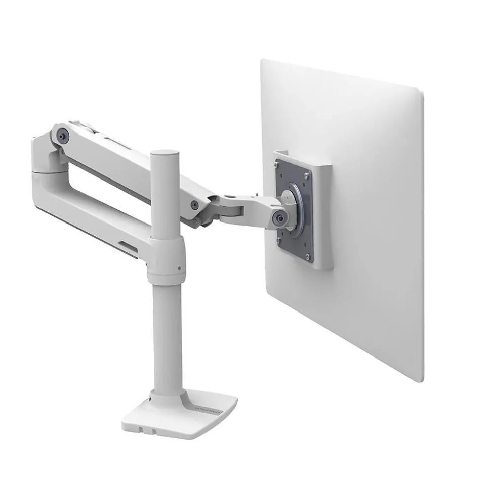 Ergotron LX Desk Adjustable Single Arm Tall Pole with 2-Piece Clamp, 34" Screen Support, White (45-537-216)