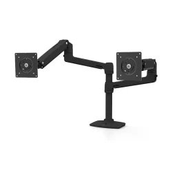 Ergotron LX Wall Adjustable Dual Arm Mount, 24" Screen Support, Black (45-492-224)