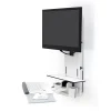 Ergotron StyleView Sit-Stand Adjustable Single Arm Vertical Lift, Patient Room Mount, 24" Screen Support, White (61-080-062)