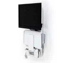 Ergotron StyleView Sit-Stand Adjustable Single Arm Vertical Lift, Patient Room Mount, 24" Screen Support, White (61-080-062)