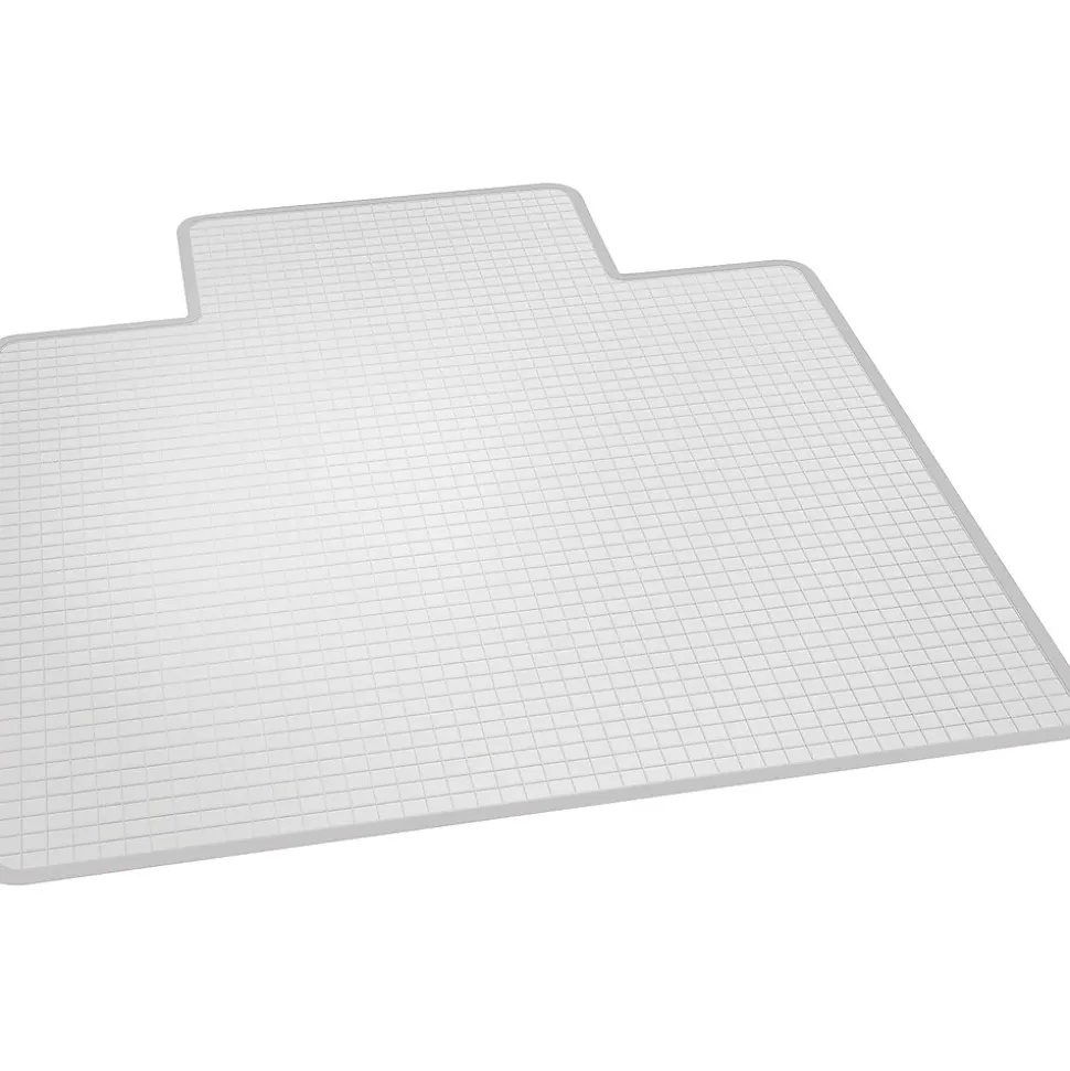 ES Robbins Crystal Pane Carpet Chair Mat with Lip, 45" x 53'', Medium-Pile, Clear (ESR-122271)