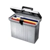 Esselte Portfile Plastic File Box w/ Hinged Lid, Letter Size, Granite (ESS41737)