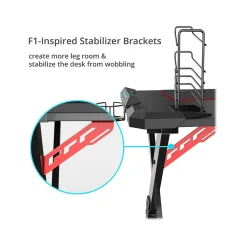 Eureka Ergonomic 44" Computer Gaming Desk, Black (GD0085-BK)