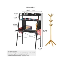 Eureka Ergonomic 43" Computer Gaming Desk, Black (GD0087-BK)