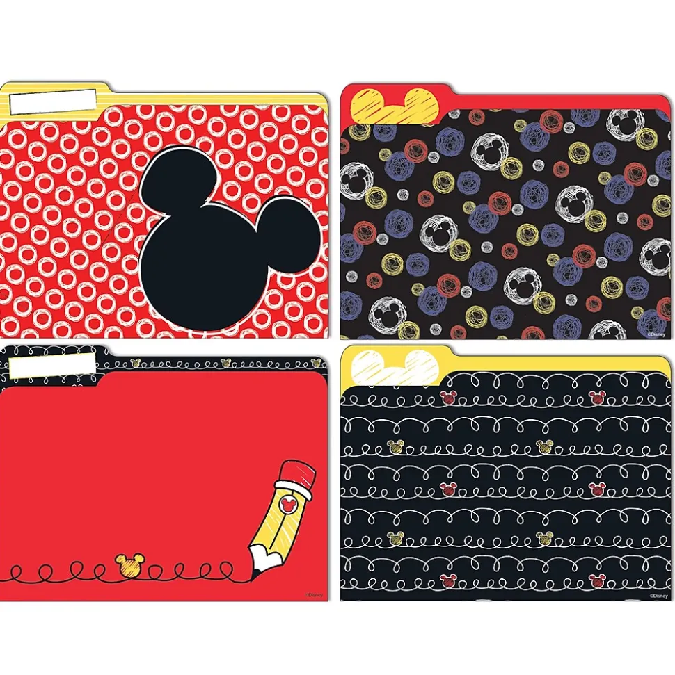 Eureka Mickey Color Pop File Folders, 1/3-Tab, Letter Size, Assorted Designs, 4 Per Pack, 6 Packs (EU-866404-6)