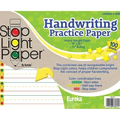Eureka Stop Light Paper, 8.5" x 11" Practice Writing Paper, 100 Sheets/Pack, 3 Packs (EU-805107-3)
