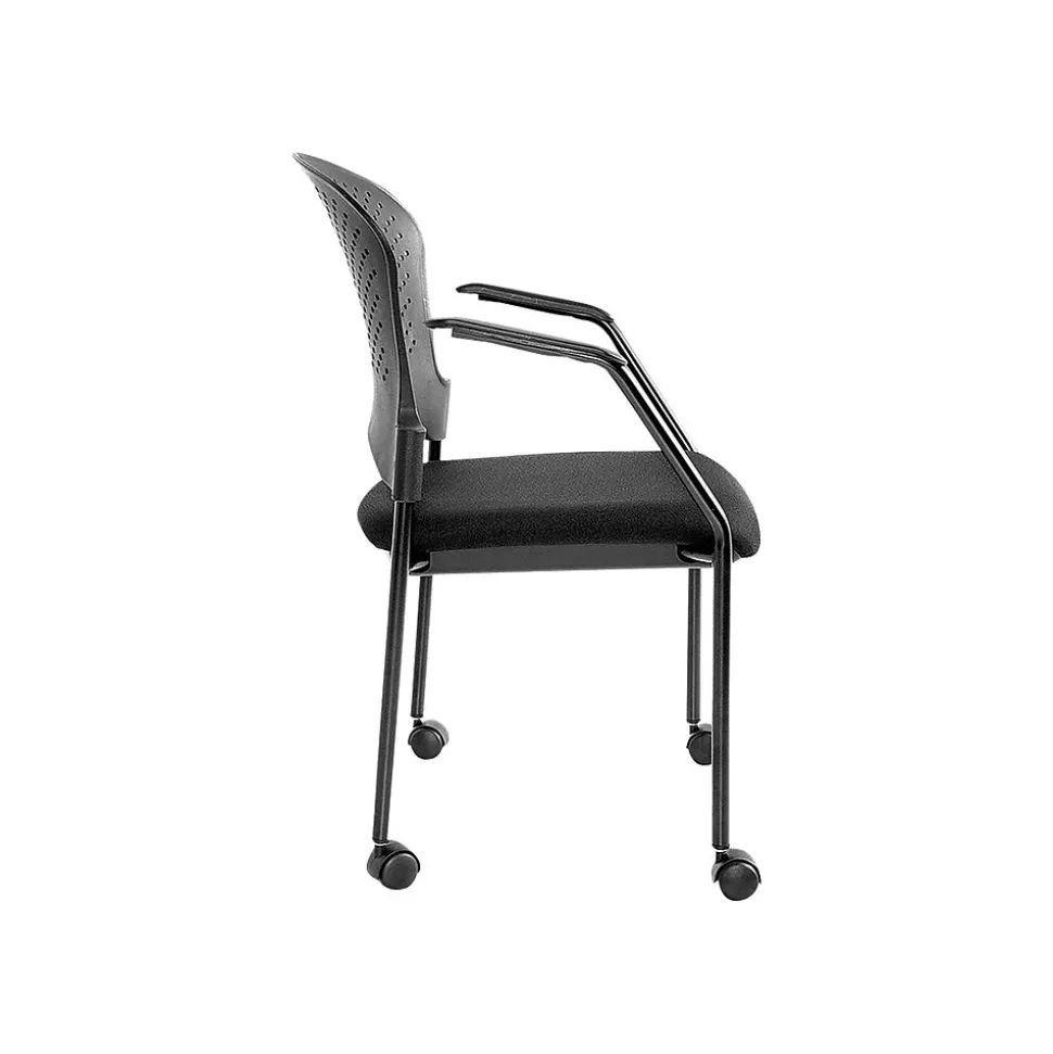 EuroTech Breeze Mesh Back Fabric Office Chair, Black, 2/Carton (FS9070)