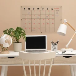 Excello Global Products Acrylic Dry Erase Board with Custom Printed Calendar, 30