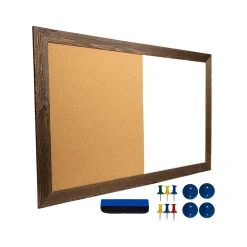 Excello Global Products Combination Dry-Erase Whiteboard, Wood Frame, 3' x 2' (EGP-HD-0078)