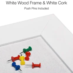 Excello Global Products Cork Bulletin Board, White Frame, 3' x 2' (EGP-HD-0519)