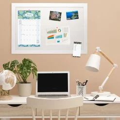 Excello Global Products Cork Bulletin Board, White Frame, 3' x 2' (EGP-HD-0519)