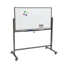 Excello Global Products Double Sided Magnetic Steel Mobile Dry-Erase Whiteboard, Aluminum Frame, 4' x 3' (EGP-HD-0066-BK)