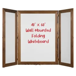 Excello Global Products Double Sided Magnetic Steel Dry-Erase Whiteboard, Wood Frame, 5' x 3' (EGP-HD-0530-BN)