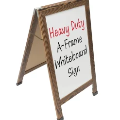 Excello Global Products Indestructible A-Frame Whiteboard, 40" x 22", Brown (EGP-HD-0538-BN)