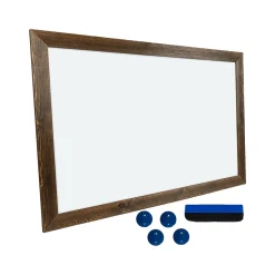 Excello Global Products Magnetic Dry-Erase Whiteboard, Rustic Wood Frame, 3' x 2' (EGP-HD-0077)