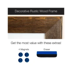 Excello Global Products Magnetic Dry-Erase Whiteboard, Rustic Wood Frame, 3' x 2' (EGP-HD-0077)