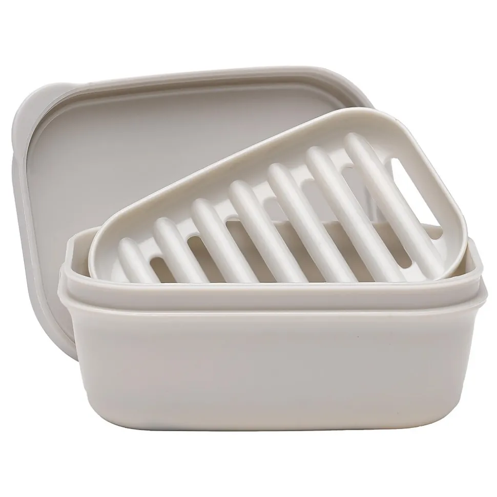 Excello Global Products Plastic Soap Dish, Light Gray (SPLS-TRVL-0010)