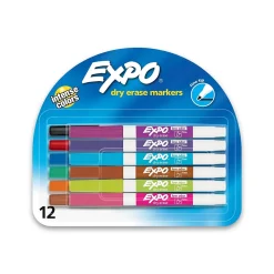 Expo Dry Erase Marker, Fine Tip, Assorted, 12/Pack (86603)