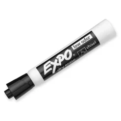 Expo Dry Erase Markers, Chisel Tip, Black, 4/Pack (80661)