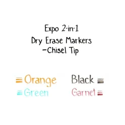 Expo 2-in-1 Dry Erase Markers, Chisel Tip, Assorted, 4/Pk (1944655)