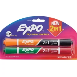 Expo 2-in-1 Dry Erase Markers, Chisel Tip, Assorted, 2/Pack (1944654)