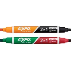 Expo 2-in-1 Dry Erase Markers, Chisel Tip, Assorted, 2/Pack (1944654)