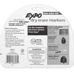 Expo Low Oder Dry Erase Markers, Fine Tip, Assorted Inks, 12/Pack (SAN86603)